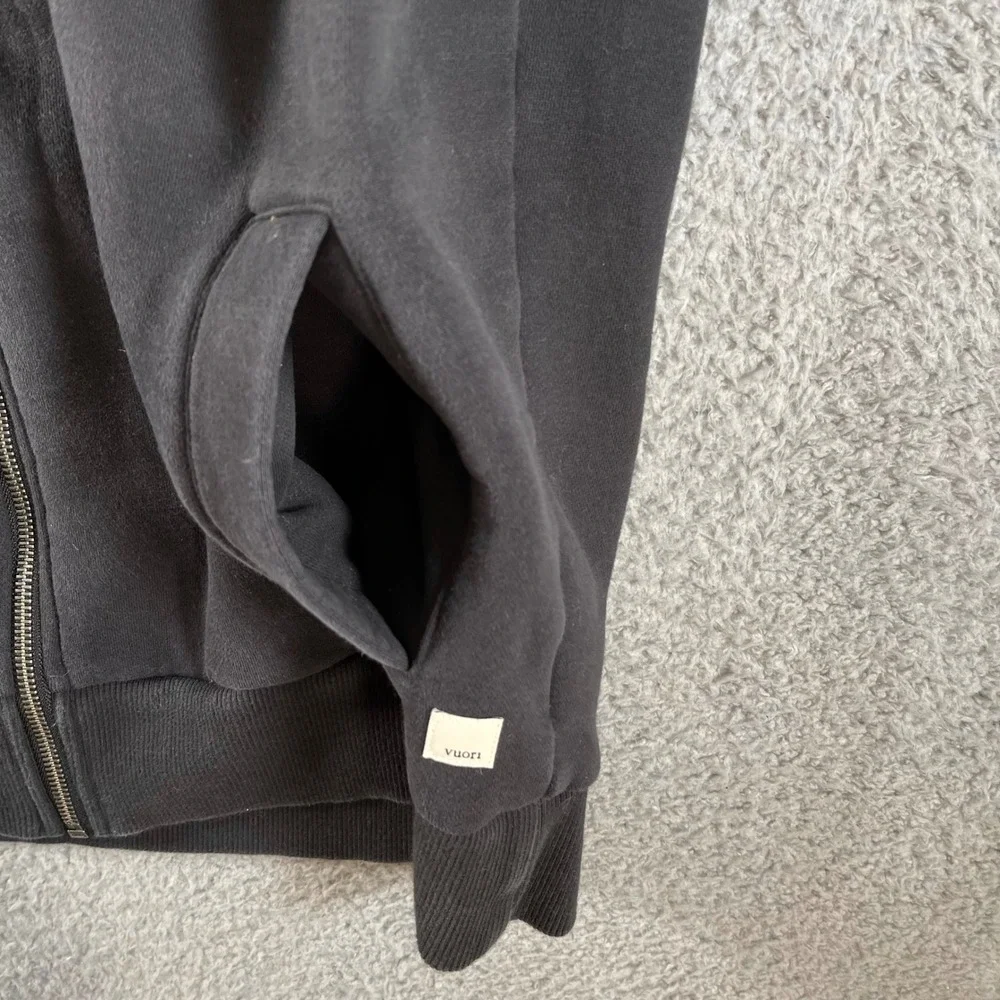 Vuori Womens Dark Gray Restore Full Zip Hoodie Organic Cotton Fleece Size Medium - Picture 6 of 10